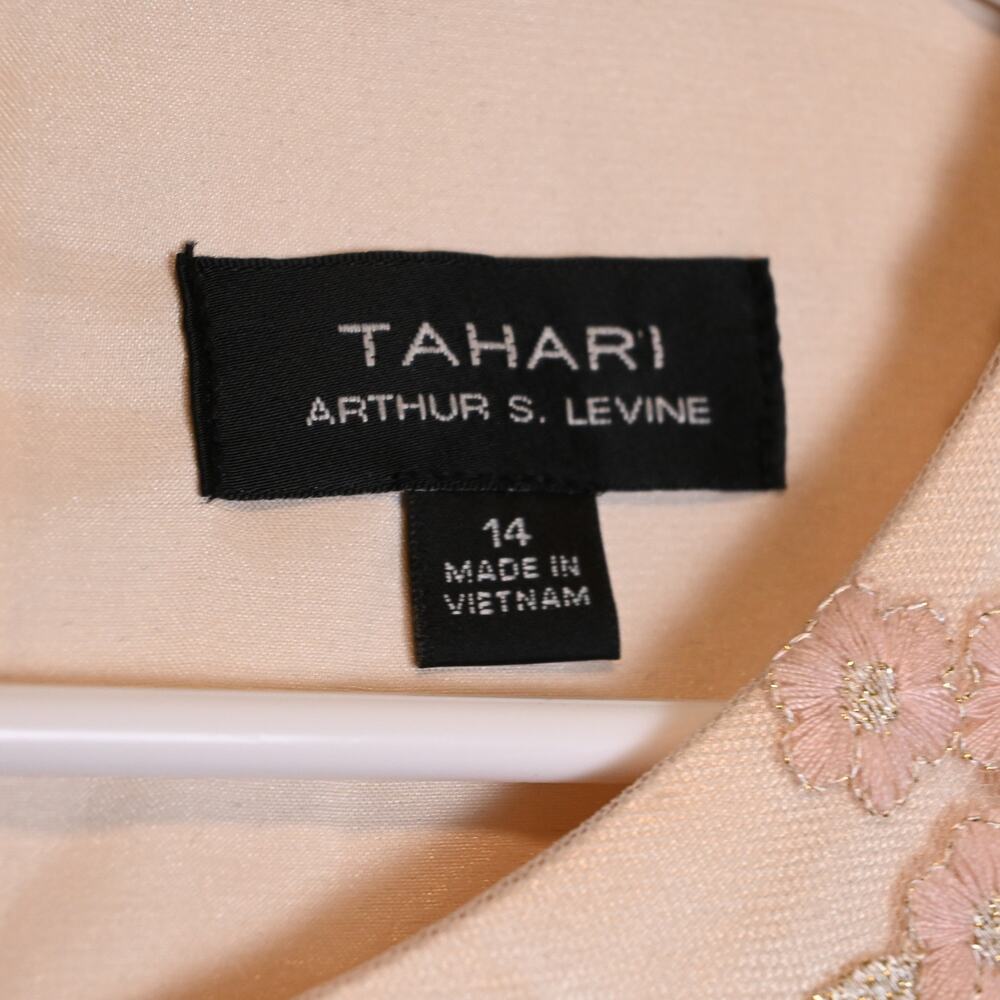 NEW Tahari Women's 14 Arthur S. Levine Champagne Petal Floral Dress NWT - Picture 7 of 10